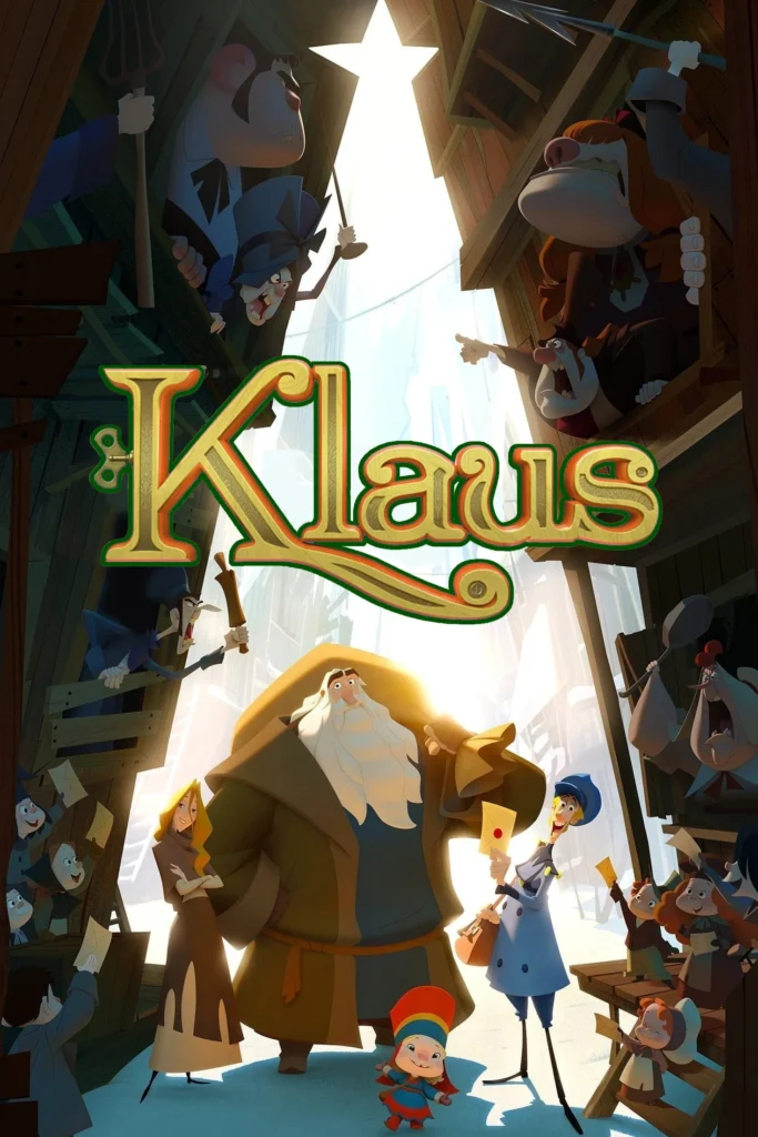 Filmes para ver em família Netflix - póster do filme de animação "Klaus"